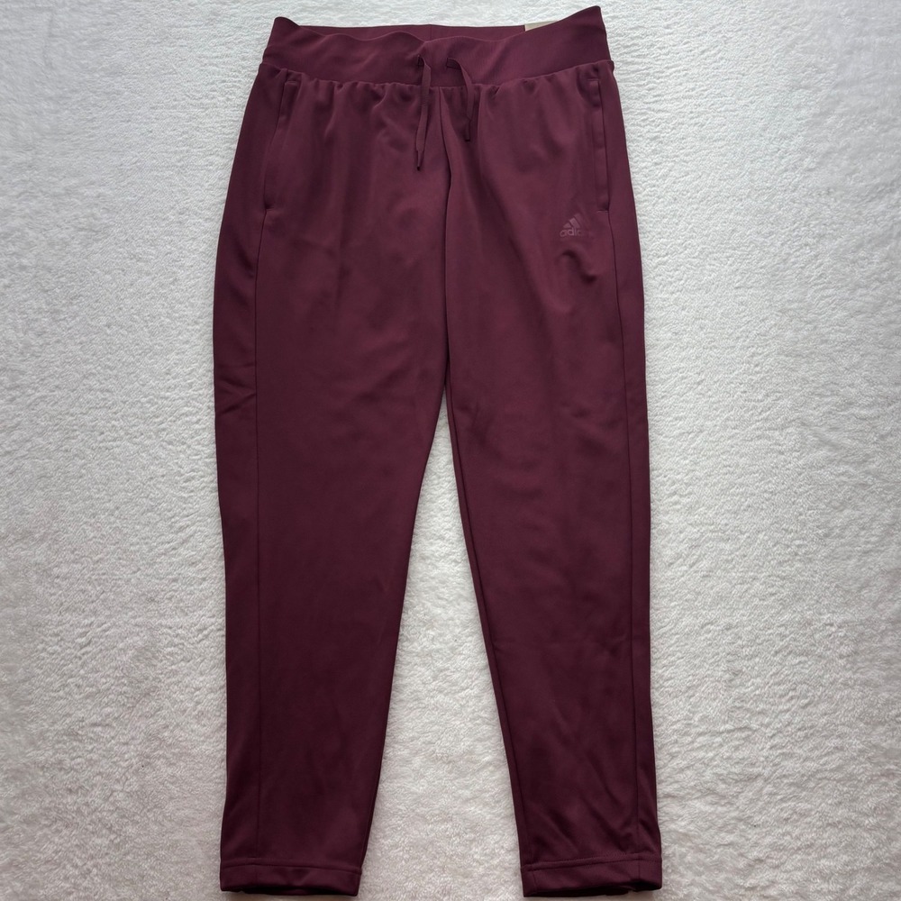 Adidas Mens Tapered Leg Soccer Training Pants Burgundy Red Size Large NEW